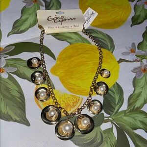 Erica Lyons Gold Necklace with Pearl Accents